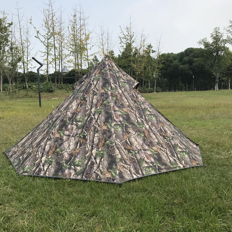 ST Outdoor  Solo Backpacking Tent Camping Waterproof Pyramid 1 Pole Camouflage Hot Equipment Round Window