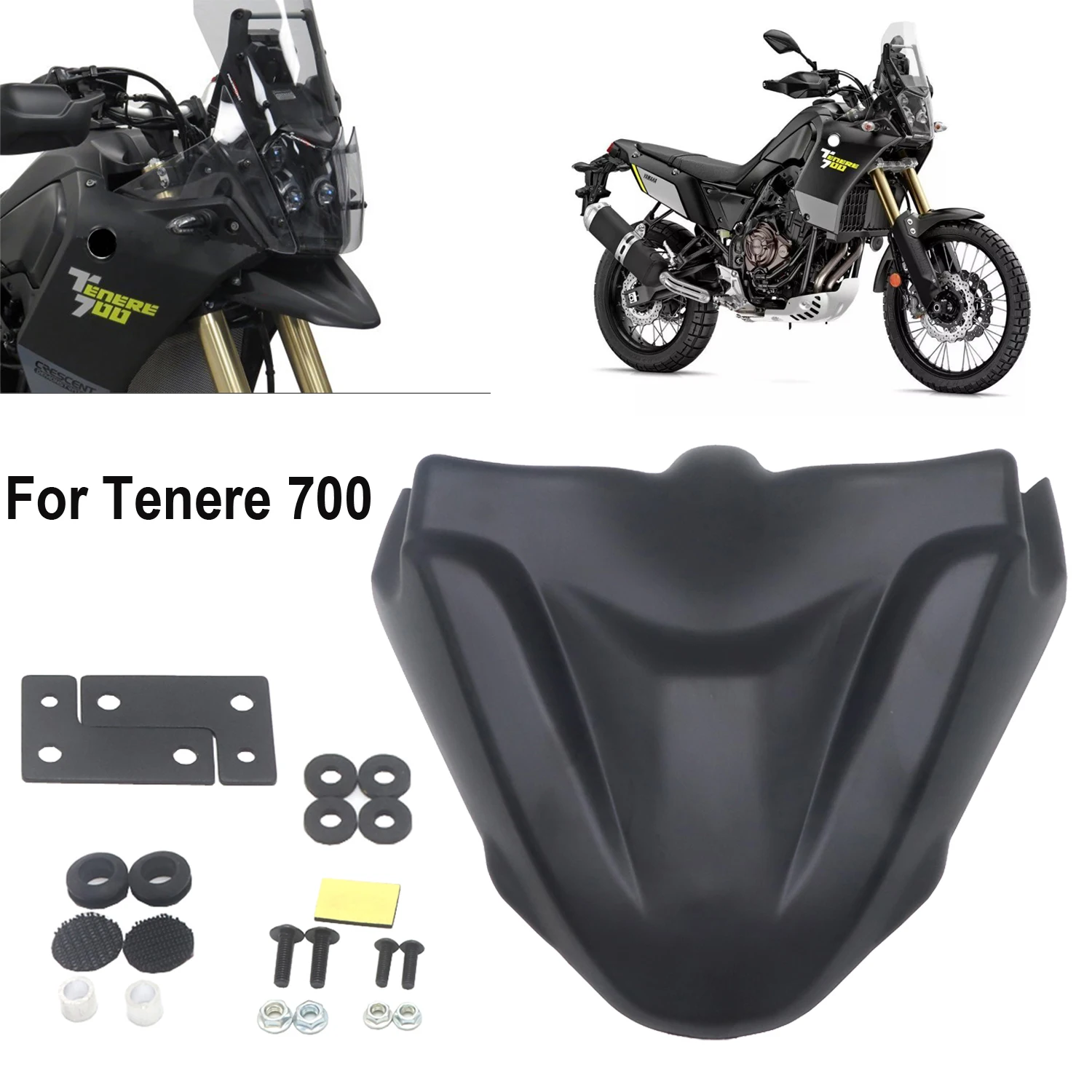 

Front Wheel Upper Cover Hugger Fender Beak Nose Cone Extension Cowl Black For Yamaha Tenere 700 XT700Z XTZ 700 T7 T700