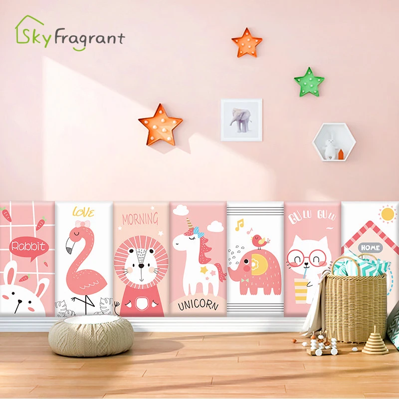 3D Soft Wall Decoration Cartoon Anti Collision Waterproof Wall Stickers For Kids Rooms Self Adhesive Home Wall Skirting Decor