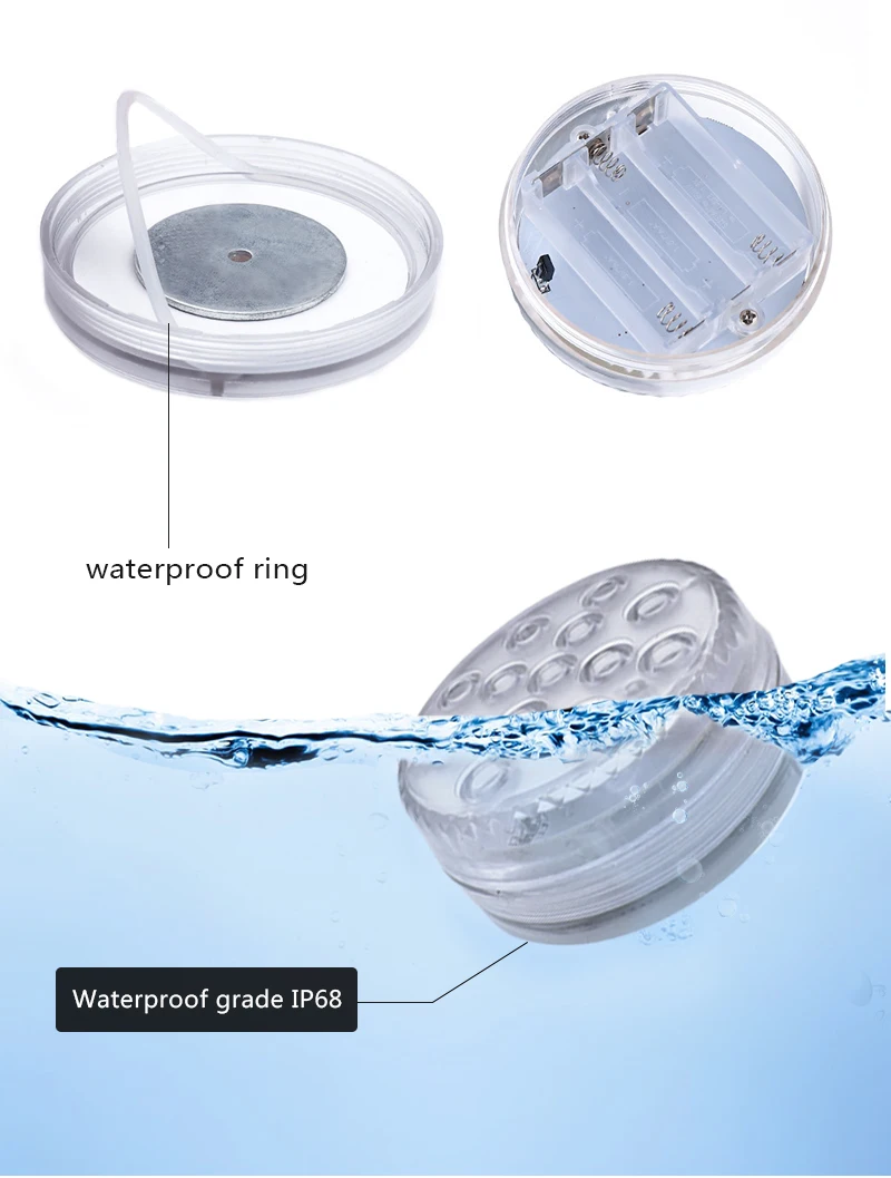 13 Led Beads Submersible Light Waterproof Underwater Lamp for Garden Swimming Pool Fountain Spa Party Bathroom Remote Control