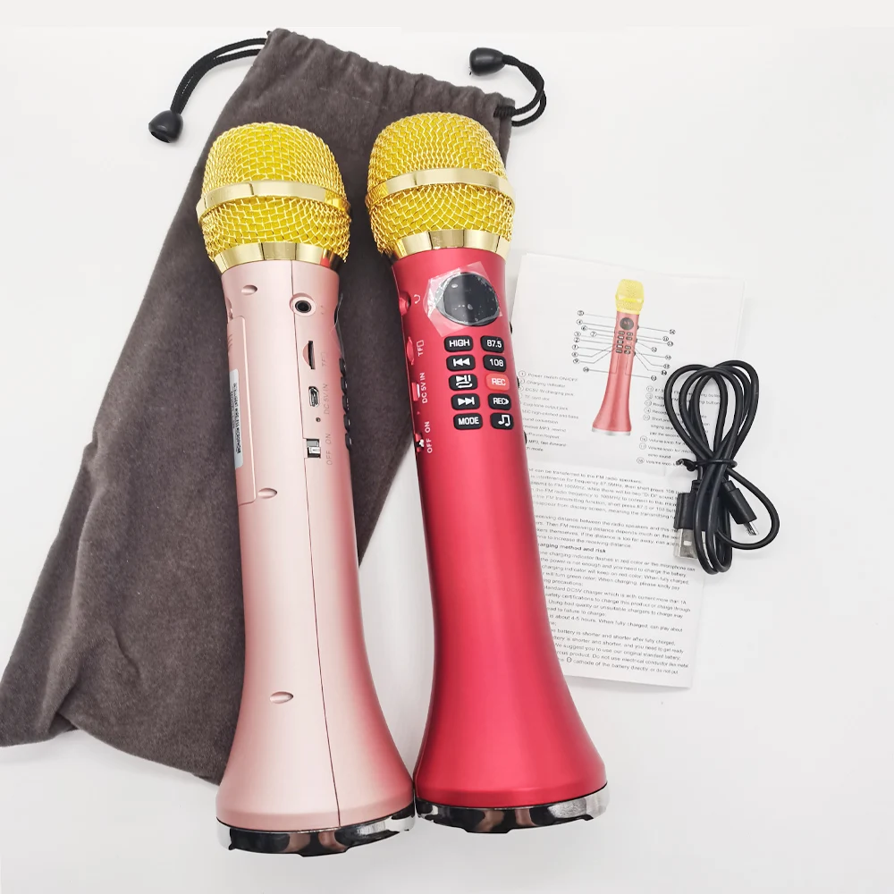 L-699 20W Bluetooth microphone Karaoke Microphone l699 Wireless Speaker Portable for phone support record TF play