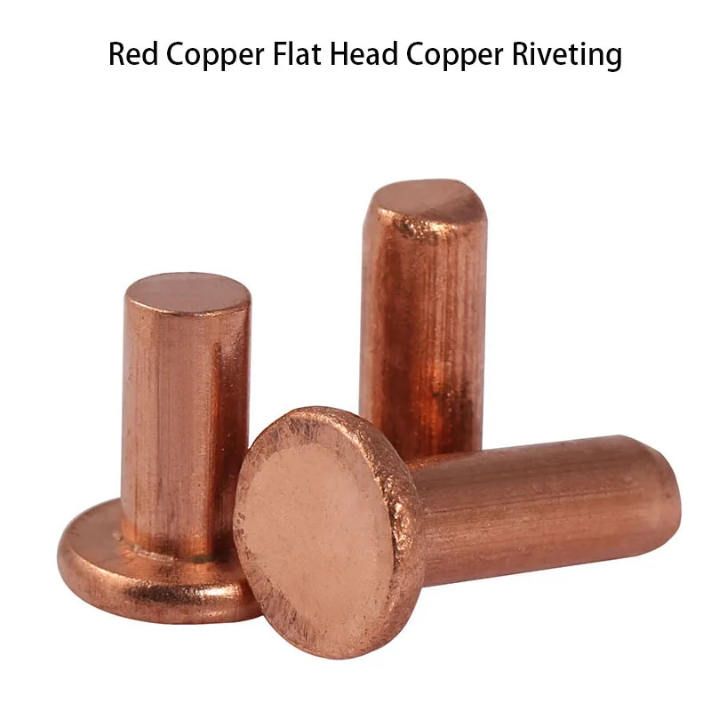 Solid Red Copper Rivets GB867-86 Pan Head Rivets Flat Head Copper Riveting M8 10PCS