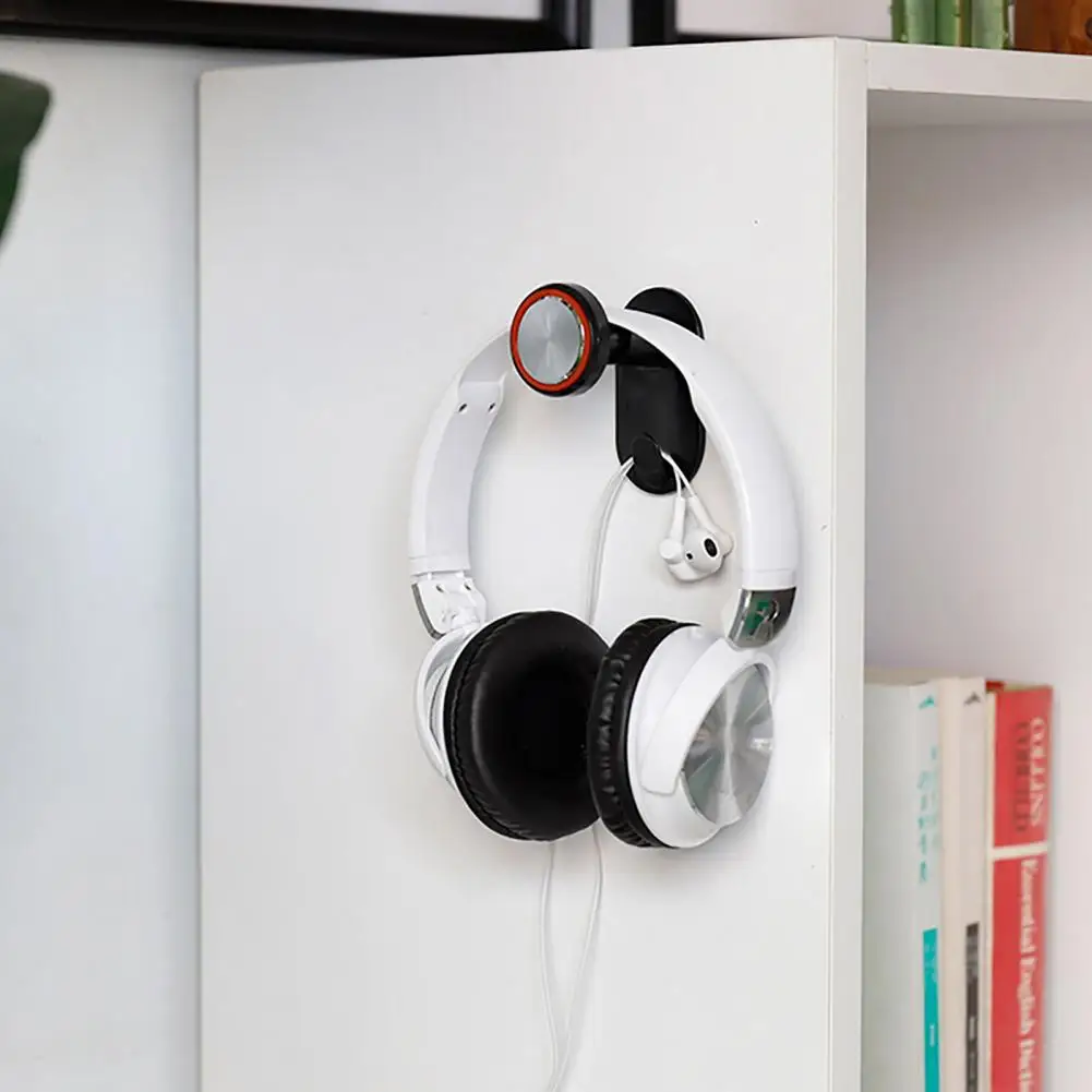 Headphone Holder Over Ear Headsets Retractable ABS Headphones Stand Telescopic Hanging Bracket with Wired Headphones Cable Hook