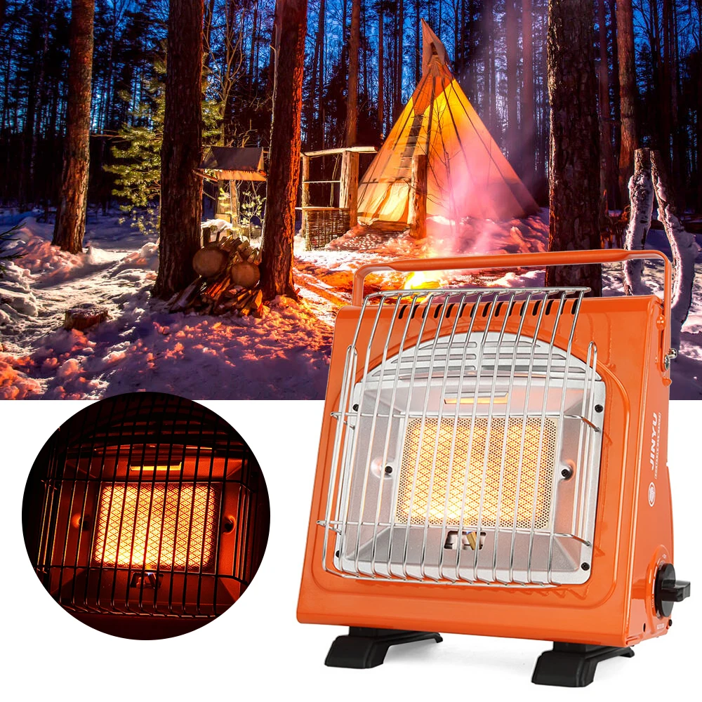 Calentador de espacio portátil de 1,7 kW, calentador de Gas multifuncional, calentador de cerámica, estufa de hierro ajustable para exteriores, Camping, Picnic