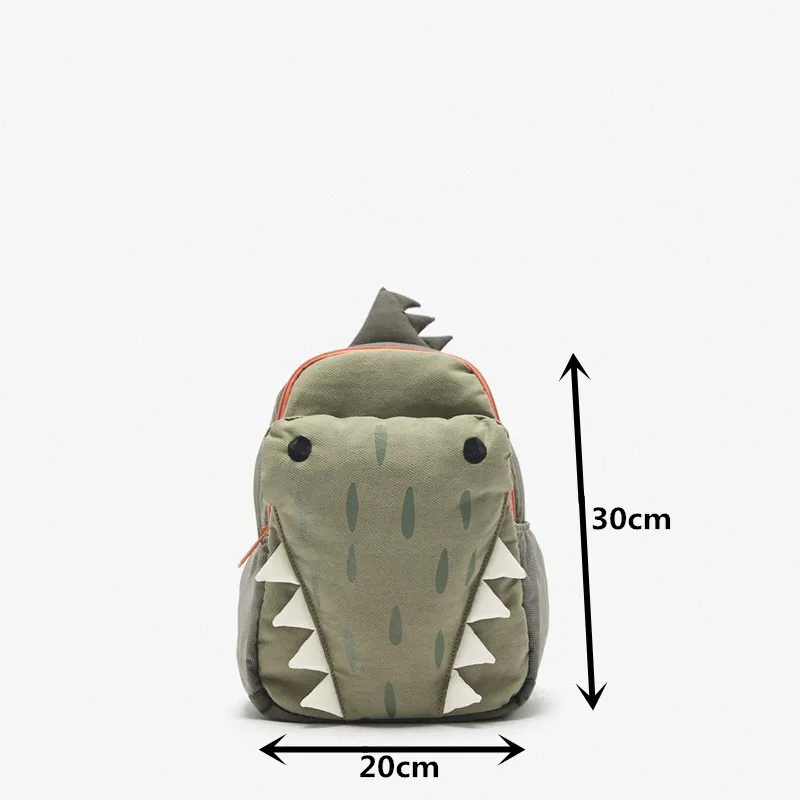 School Bag Boys And Girls of New cute three-dimensional green small crocodile backpack personality student bag Backpack Purse