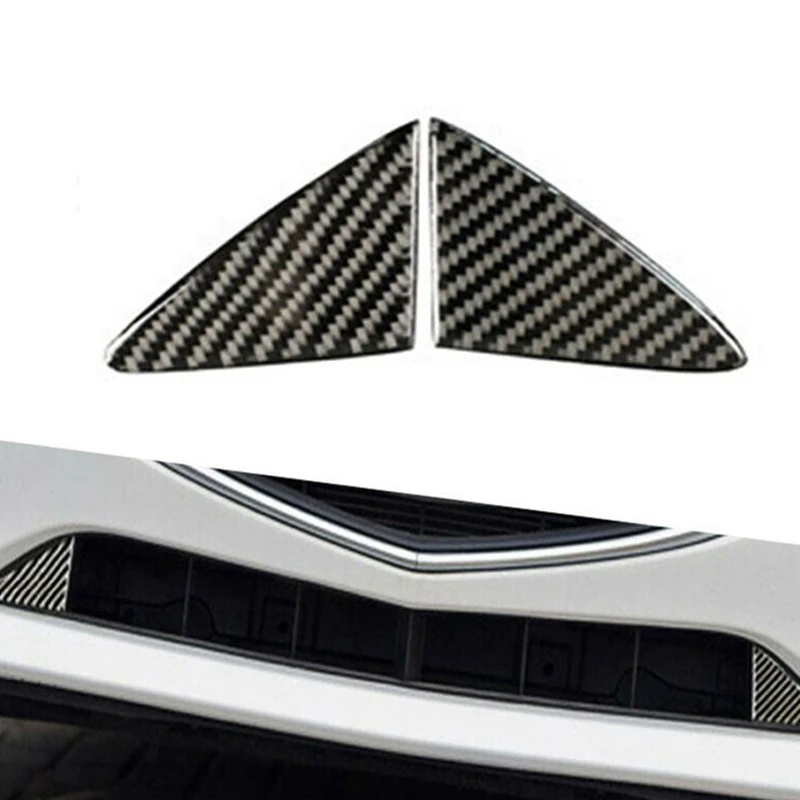 2Pcs Carbon Fiber Front Grille Grill Cover Trim for Mazda 3 Axela 2014 2015 2016 Car Front Grille Trim Strips Cover