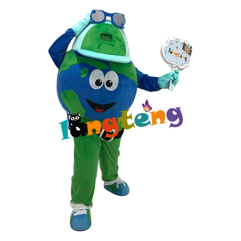 1204 Globe Earth Mascot Costume Fancy Dress Design Cosplay Adult Holiday