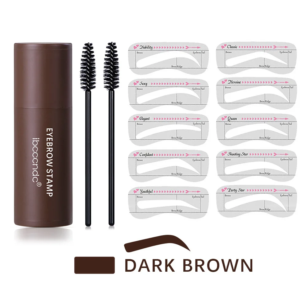 New Perfect Eyebrow Stamp Stencil Kit Eye Brow Stencil Stamp Kit Waterproof Long Lasting Eyebrow Enhancers Brow Powder Stamp