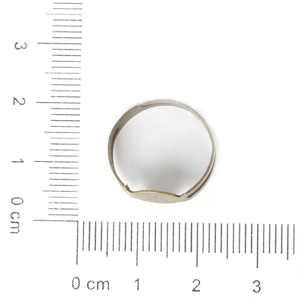 40Pcs Open Ring Circle With Pad Adjusted 18mm Flat Ring Base Gold Silver Bronze Plated For Jewelry Making