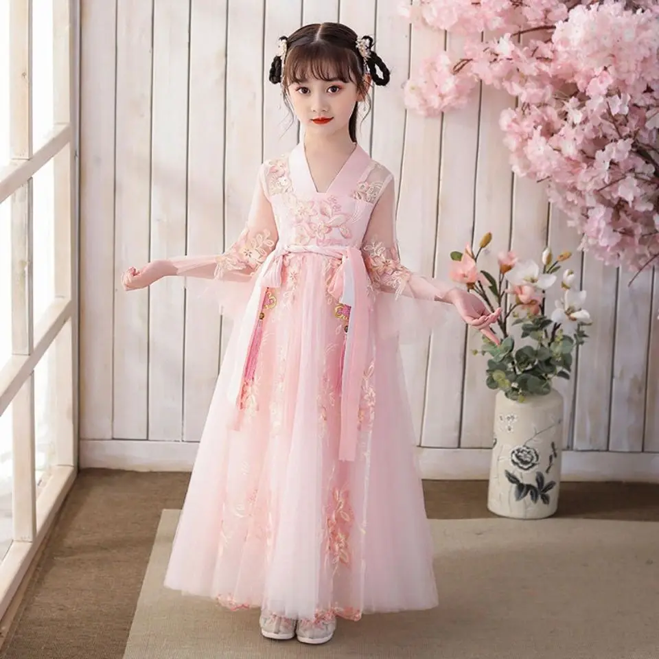 2-10-14 Chinese girl Hanfu dress cute children photography Christmas retro children ancient photo shooting  dress