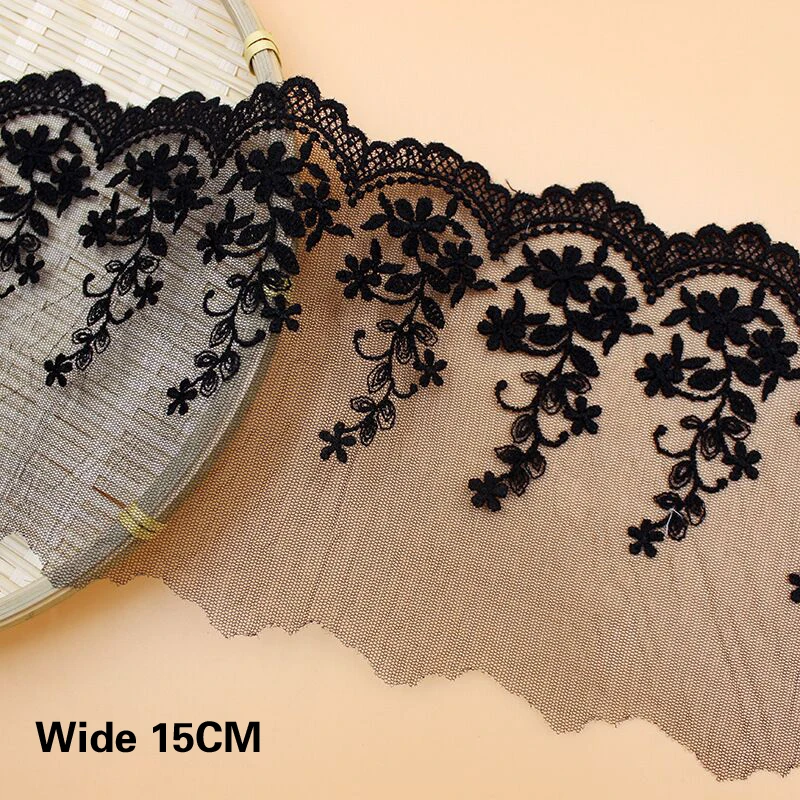 

5 Yards 15CM Wide Luxury Mesh Cloth Thorn Flower Lace Ribbon Clothing Wedding Dress DIY Lace Sewing Accessories