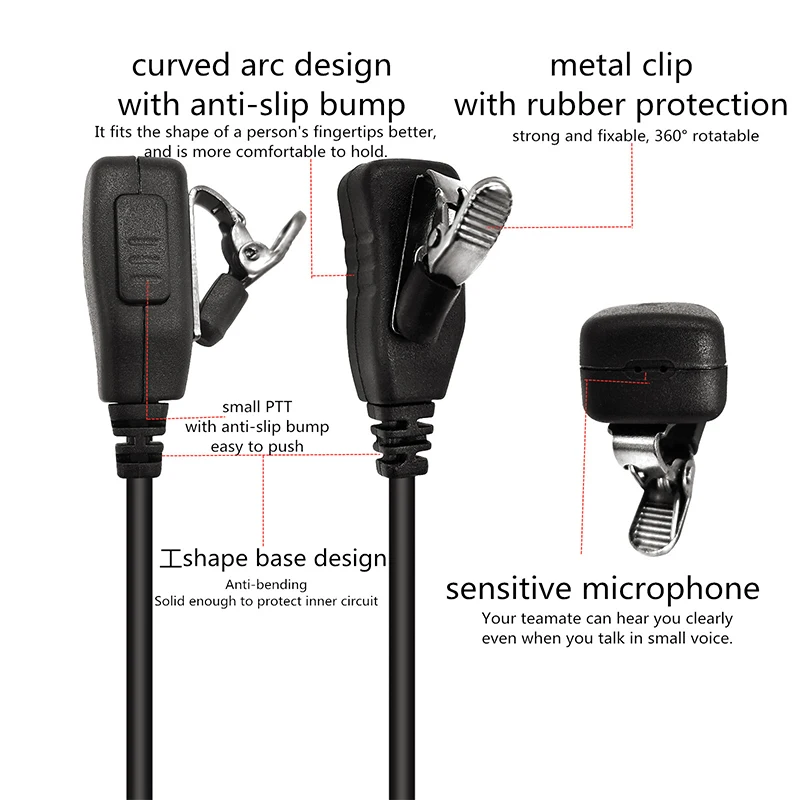 Kenwood için RISENKE Walkie Talkie kulaklık kulaklık TK-208,TK-220,TK-240,TK-260G,TH-21,TH-21AT,NX-320,Baofeng UV-5R,UV-9R,BF-888S