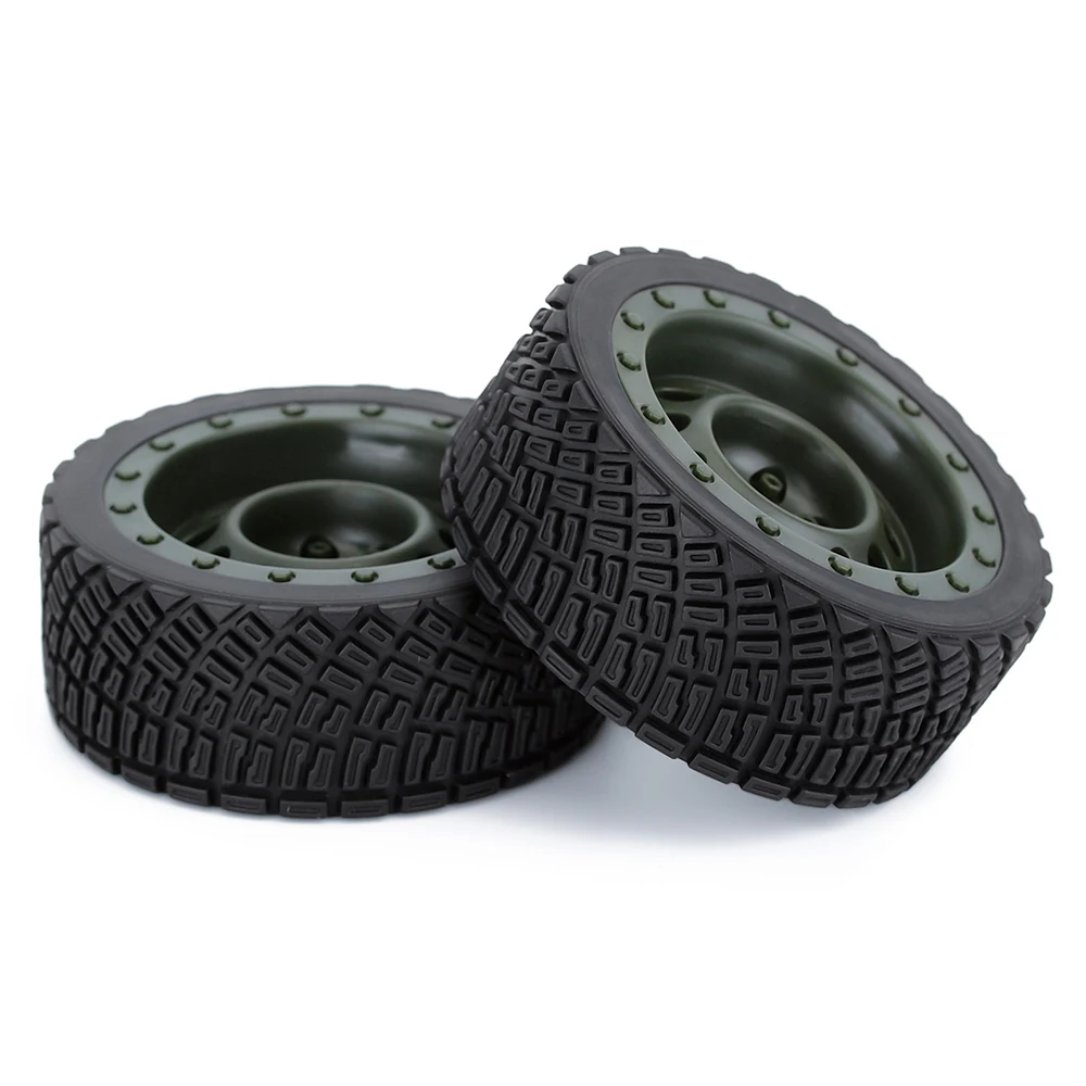 Austar 4PCS Black 12mm Hex 67mm RC Car Rubber Tires Wheel for 1/10 Rolly WLtoys 1/14 144001