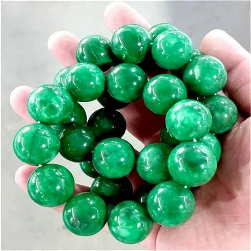 Genuine Natural Green Jade Bracelet Men Women Burma Emerald Jadeite Bangle Burmese Jades Stone Amulet Bracelets Jewellery Gifts