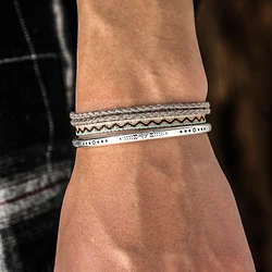 Bohemian 925 Silver Plated Charm Bracelets Tibetan Buddhism Lucky Knot Rope Bracelet Set All-Match Temperament Jewelry Gifts