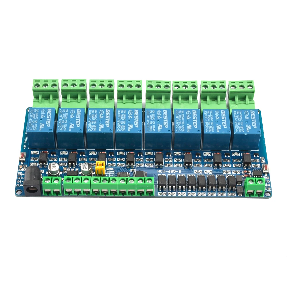 Modbus RTU 12V 1/2/4/8 Channel Relay Output Board Switch Input RS485 TTL Communication Network Expansion Board Relay Module