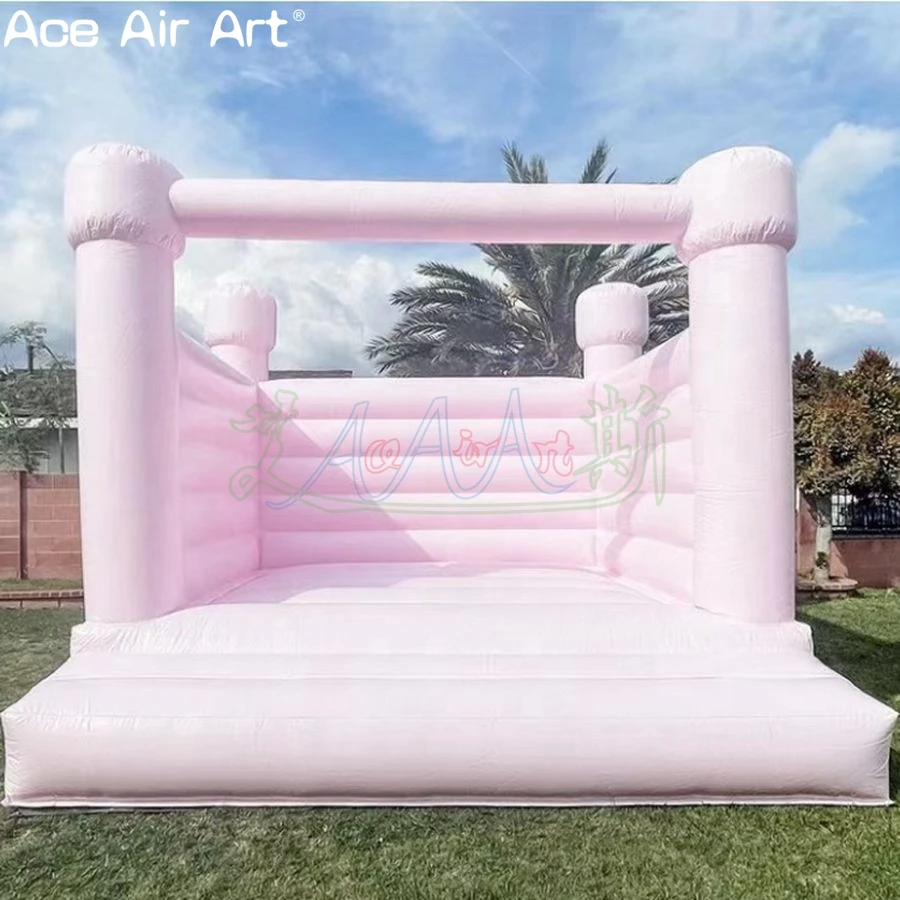 Trampolín inflable para saltar de boda personalizado a la moda con soplador de aire para ceremonia al aire libre hecho en China