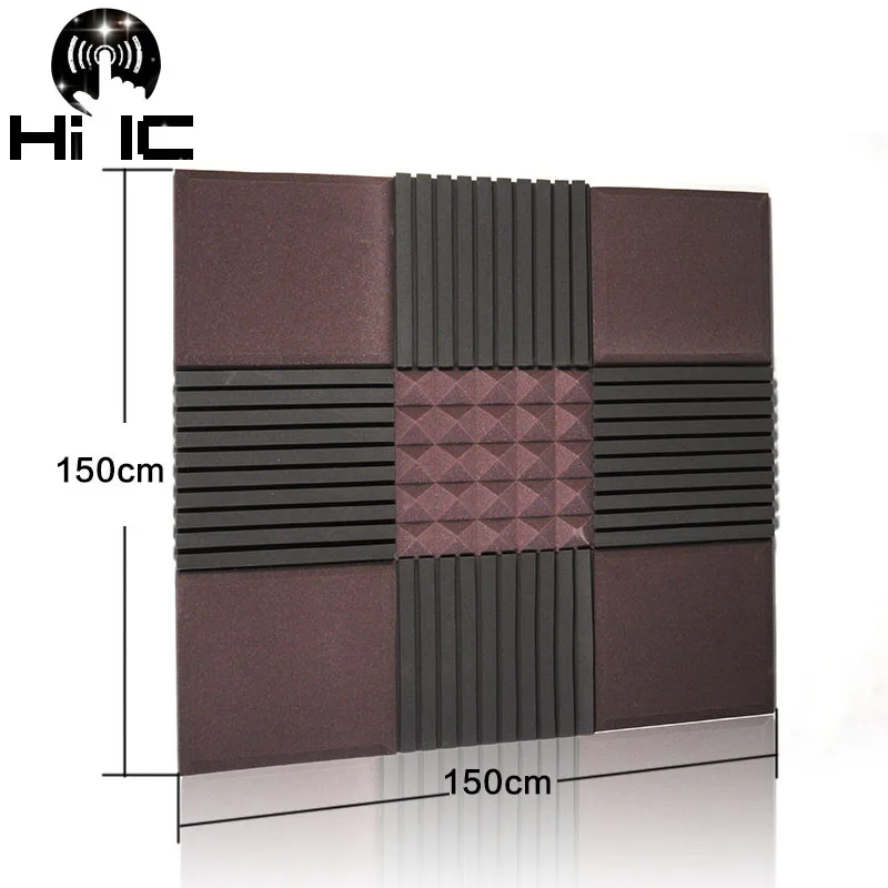 High Quality 50x50cm Panel Soundproofing  Wall Stickers Sponge Foam Sound-Absorb Noise Sponge Foam Recording Sound Absorber