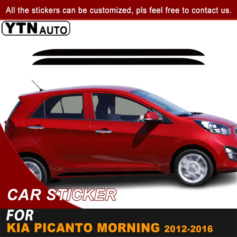 

For KIA Picanto Morning 2012 2013 2014 2015 2016 Car Side Door Sticker Sport Racing Stripe Graphic Vinyl Decals Car Accessories