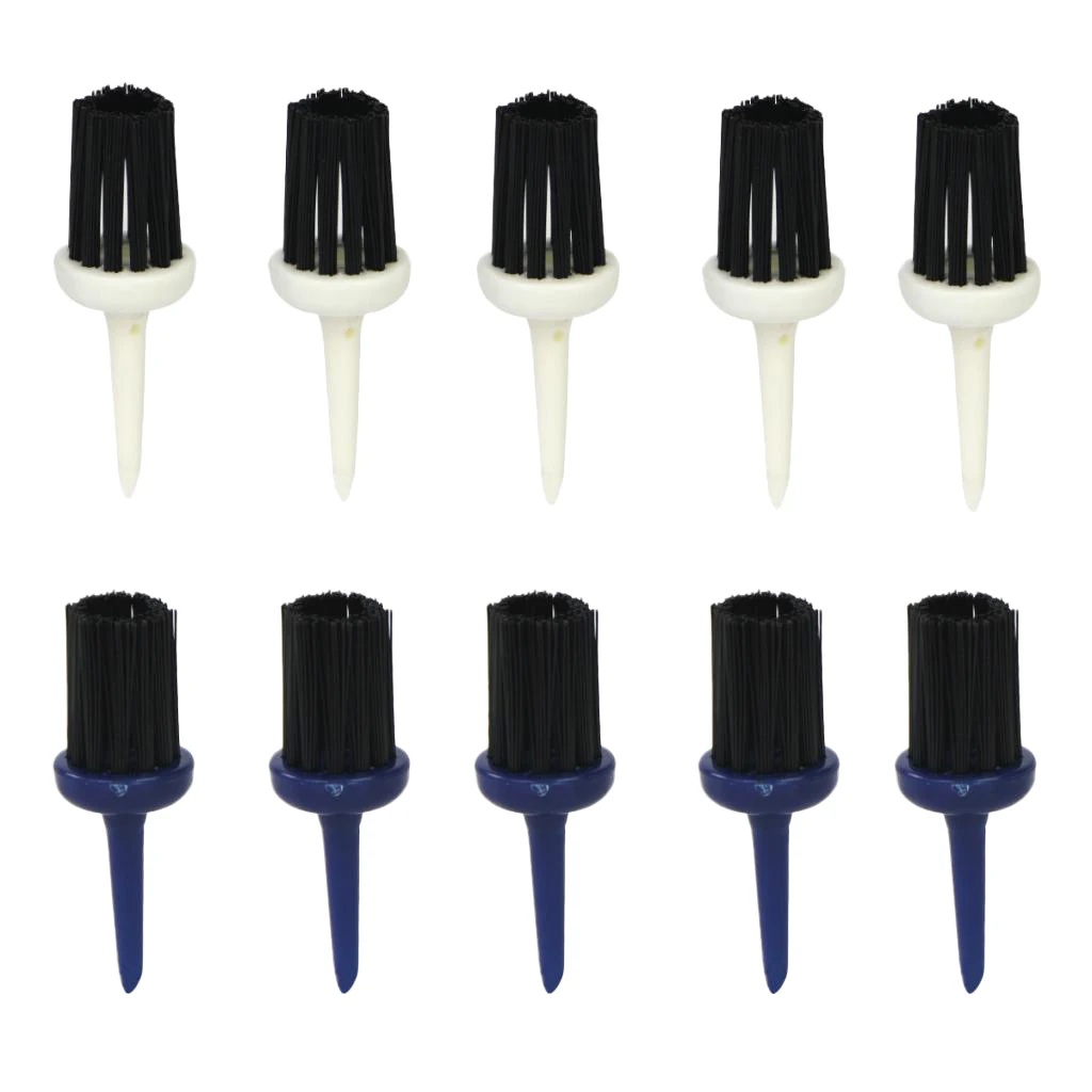 10pcs Plastic Golf Tees Brush Driver Golf Training Tool Random Color 57/62mm