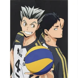 5D DIY diament malarstwo Haikyuu siatkówka japonia Anime dwa chłopiec pełny kwadratowy do przytwierdzania haftu krzyż naklejki ścienne do mozaiki