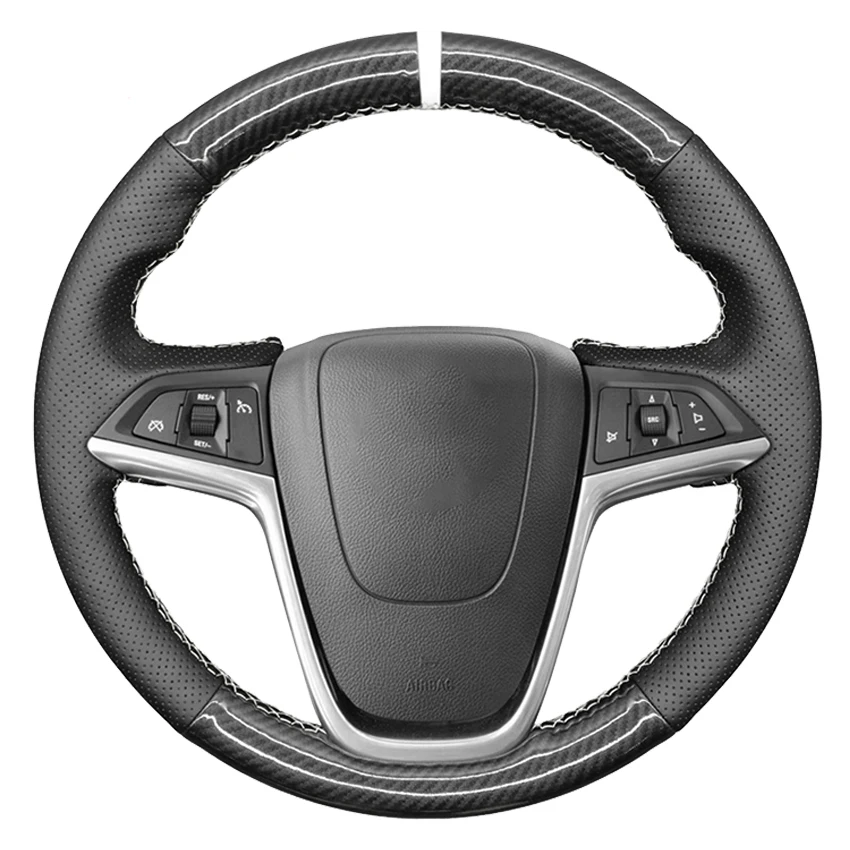 

Черный кожаный чехол из углеродного волокна ручная строчка для Opel Mokka Cascada 2012-2019 Buick Encore 2013-2019