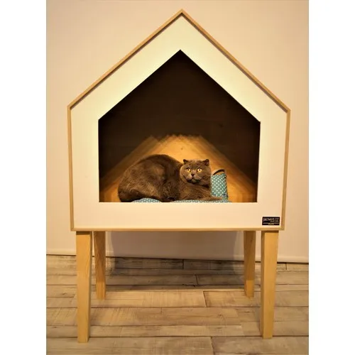 Navy blue Advertising Shop Mdf 50 X60X45 High Cat House Walnut