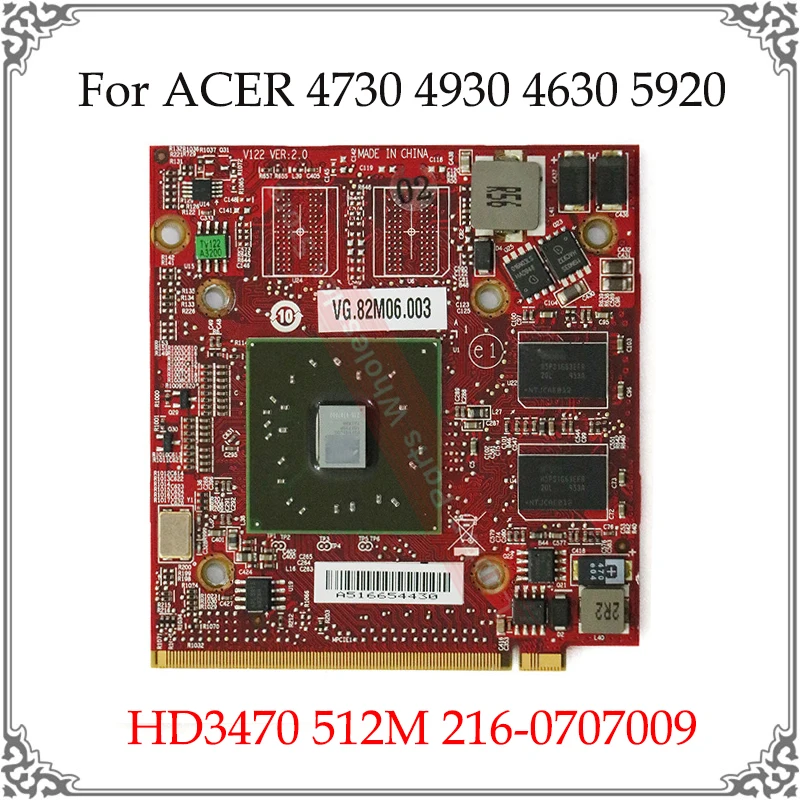 

Original New HD3470 512M 216-0707009 Graphic Card For ACER 4730 4930 4630 5920 Display Video Card GPU Replacement Tested Working