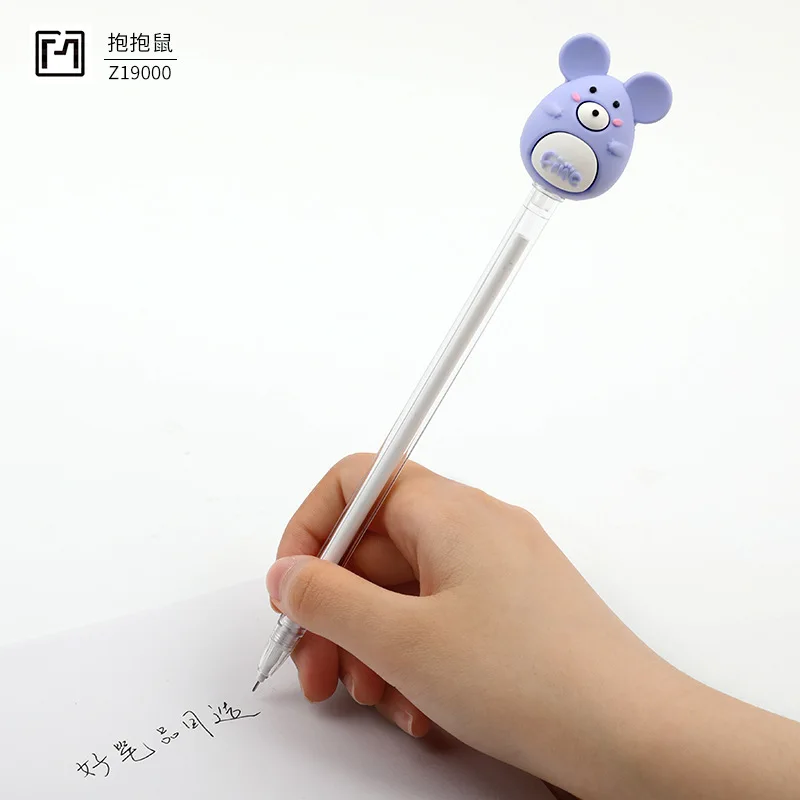 20pcs Hugging mouse neutral pen student supplies plastic stationery office promotional gifts