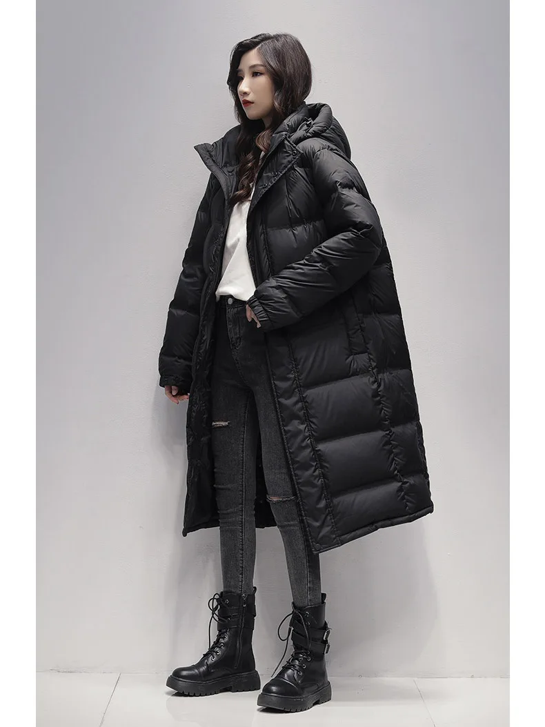 Women\'s hot-selling winter down jacket black navy blue plus size loose casual fashion high-quality jacket