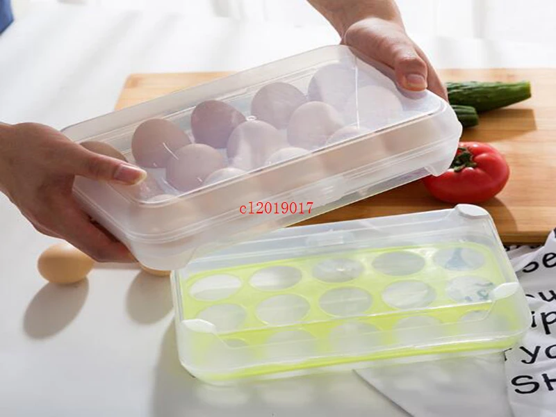 Single Layer Kitchen Refrigerator Food 15 Eggs Airtight Storage Container Portable Plastic Egg Storage Box