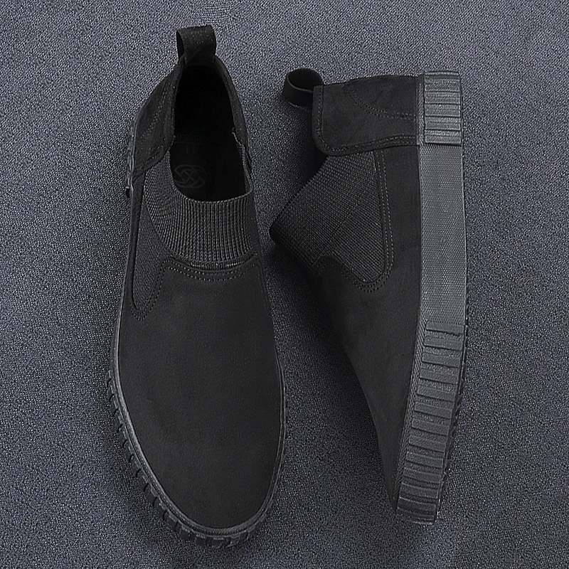 Fashionable New Low Top Vulcanized Shoes Men's Flannel Antiskid Lazy Shoes Designer Casual Shoes Spring and Autumn Simple Flat S