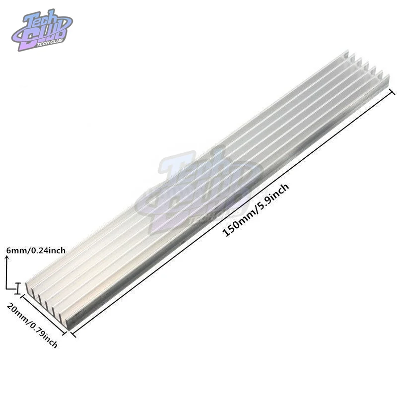 5pcs/lot 150x20x6 MM 3 x 1W LEDs Heatsink Aluminum Heat Sink Radiator for IC Cooling Electronic Chipset Heat Dissipation