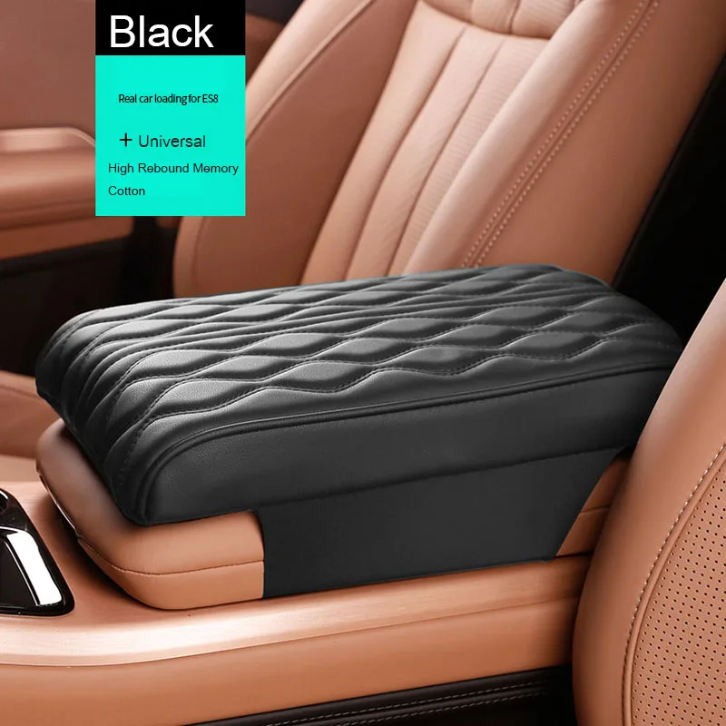 Leather PU Car Armrest Box Pads Four Seasons Universal Comfortable Armrest Pillow Auto Central Armrest Box Cover Memory Cotton