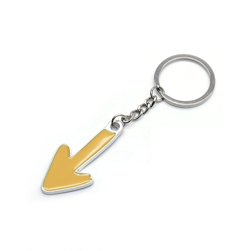 QIGO Yellow Arrow Key Chain For Men Women Long Metal Religious Jewelry Church Gift