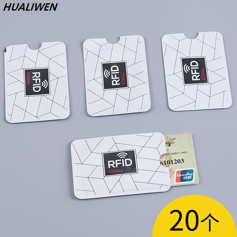 20pcs Anti Rfid Card Holder NFC Blocking Reader Lock Id Bank Card Holder Case Protection Metal Credit Card Case Aluminium