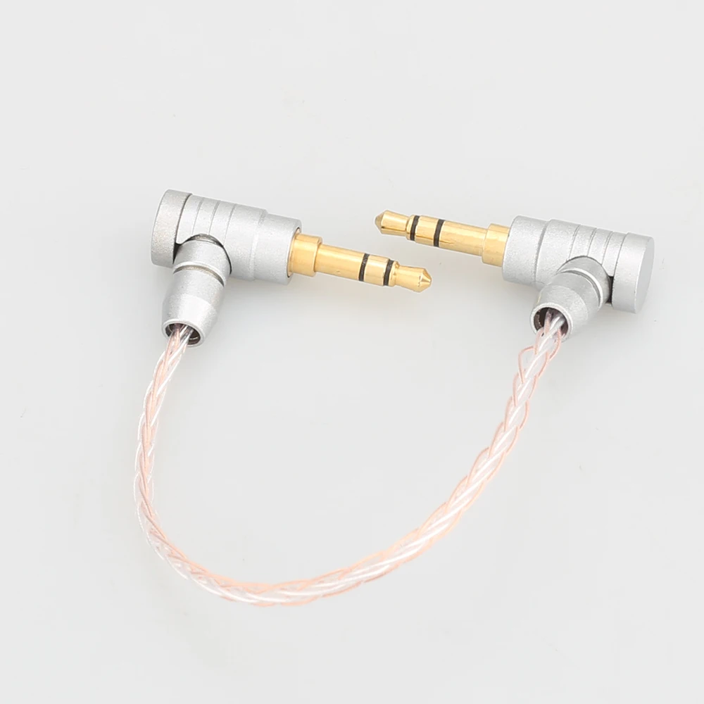 Audiocrast 10cm 3,5mm Stecker auf 3,5mm Männlich 8 kerne Silber Überzogene 3,5mm Stereo Audio Hifi Audio kabel auto AUX draht kabel