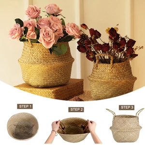 Zerolife Algae Vime Basket Rattan Hanging Flower Vase Storage Basket of Dirty Picnic Basket Basket Main Main Sales Picnic Basket - №1