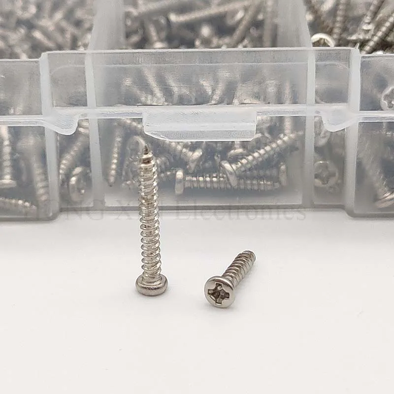 800pcs M2(2mm) Nickel Plated Carbon Steel Phillips Pan Head Self Tapping Screws Assortment Kit M2*4/5/6/8/10/12/16/20mm