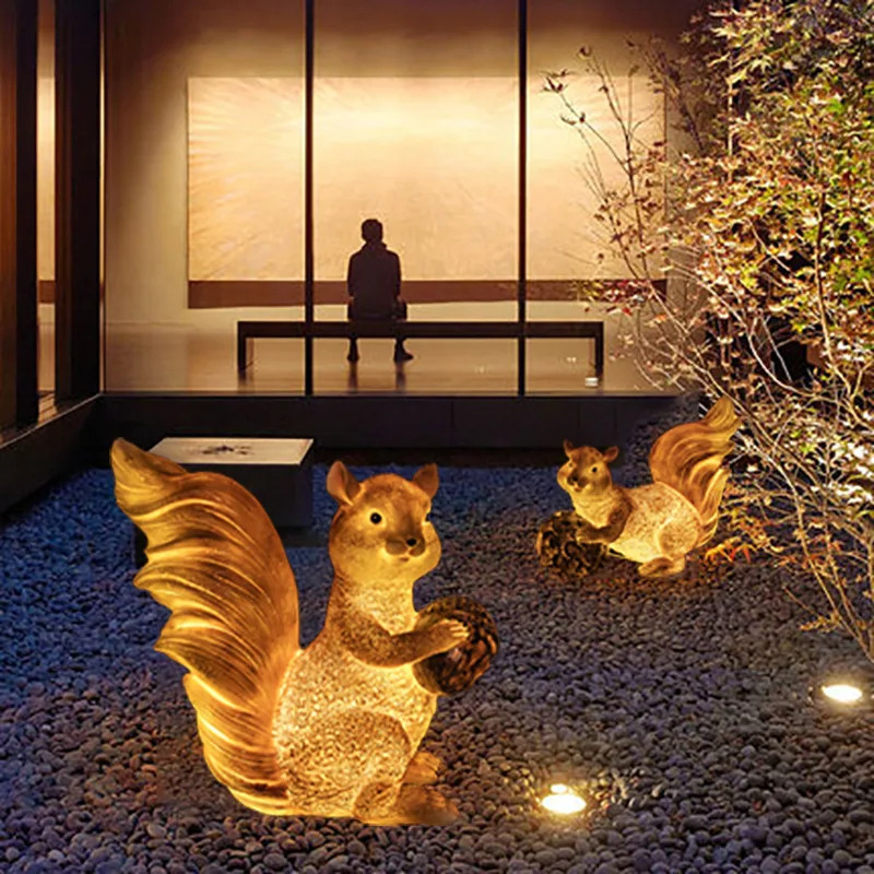 

Animal model lights glowing waterproof outdoor cartoon squirrel courtyard garden scenic park creative design chandeliers