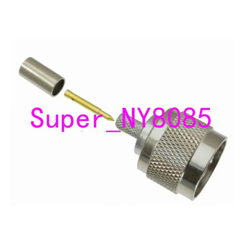 1Pcs Connector N male plug crimp RG58 RG142 LMR195 RG400 cable straight Wire Terminals