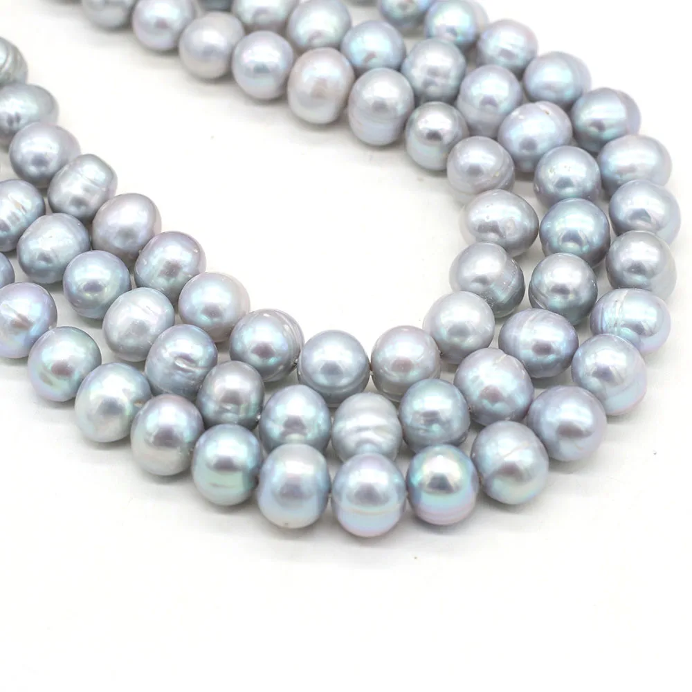 100%Natural Freshwater Grey Pearl Oval Loose Pearls Beads For Jewelry Making DIY Charms Bracelet Necklace Earring Accessories