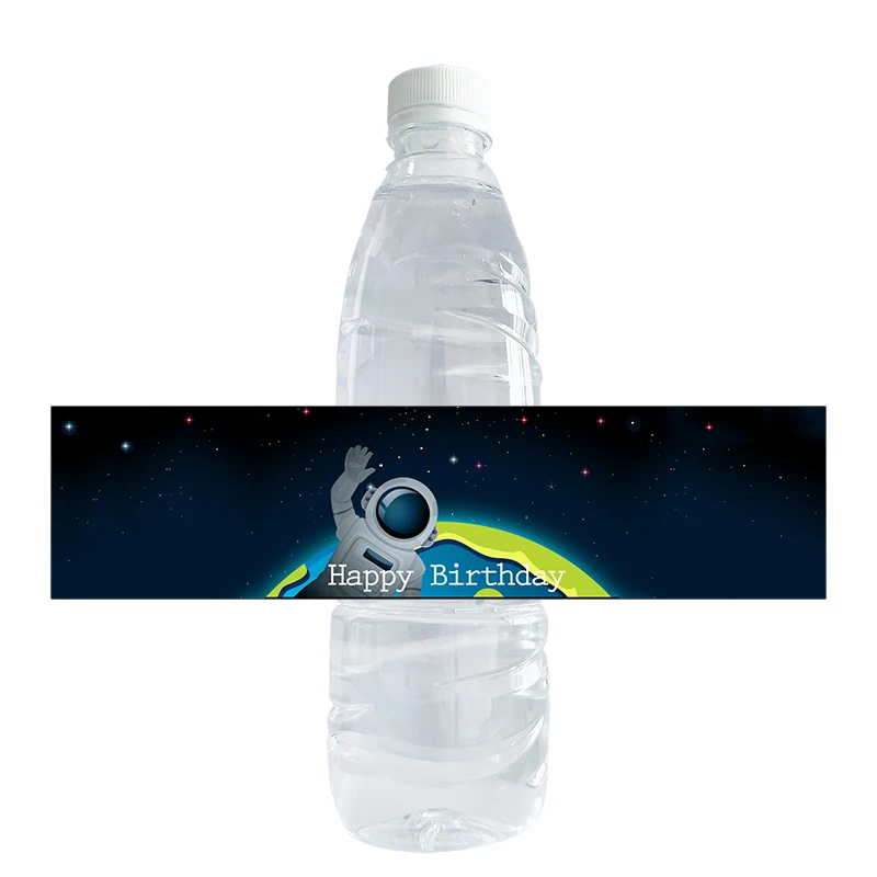 Outer Space Water Bottle Labels Rocket Ship Party Bottle Labels Kids Birthday Party Supplies Decor Astronaut Bottle Stickers