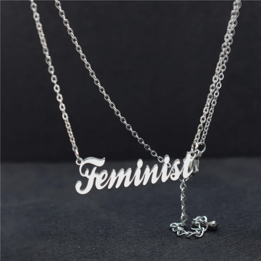 Handwritten Necklace Pendant Unique Feminist Choker Chain Necklace BFF Ketting Bijoux Femme Christmas Gift