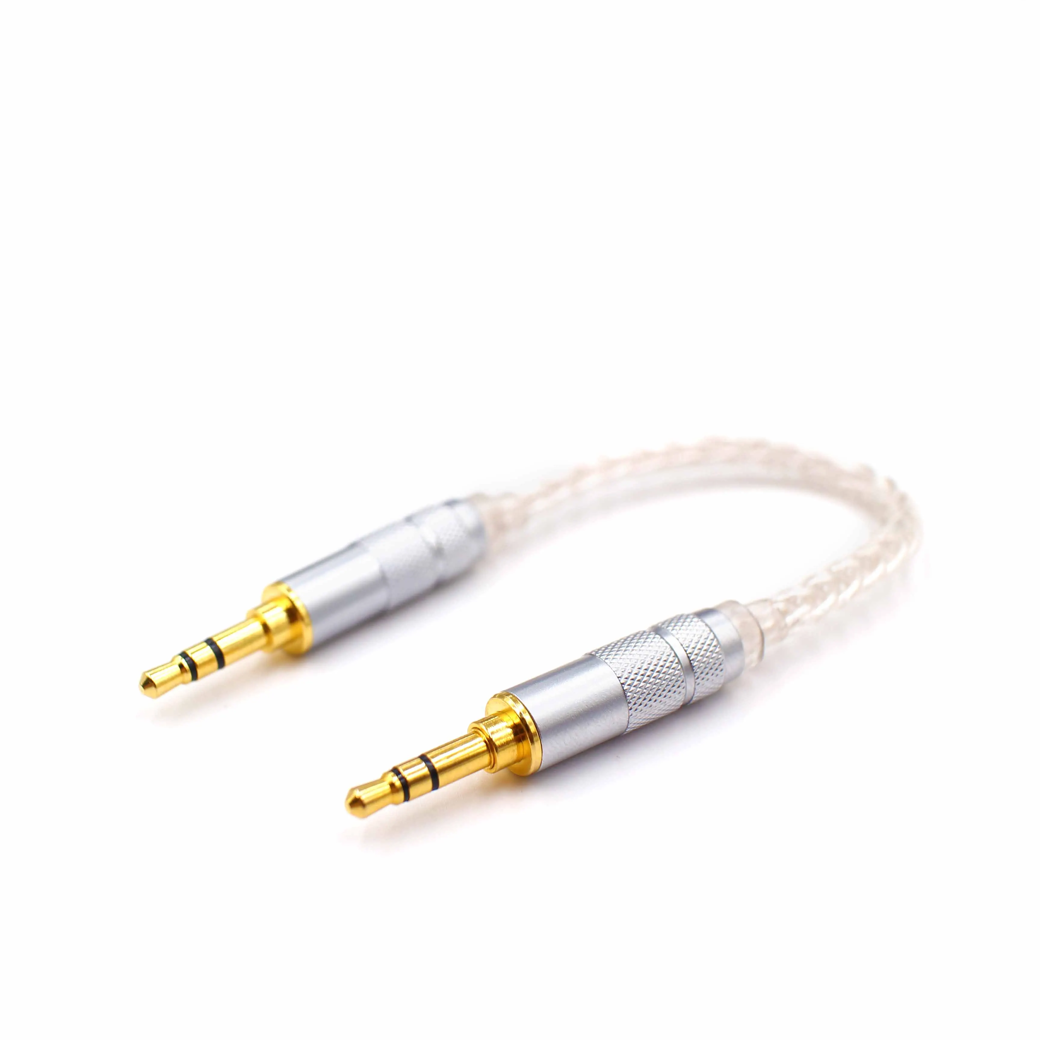 9-core Pure Silver Fever Amp Lashing Wire Vehicle-mounted AUX Cable 3.5 to 3.5 Male to Male Record Line