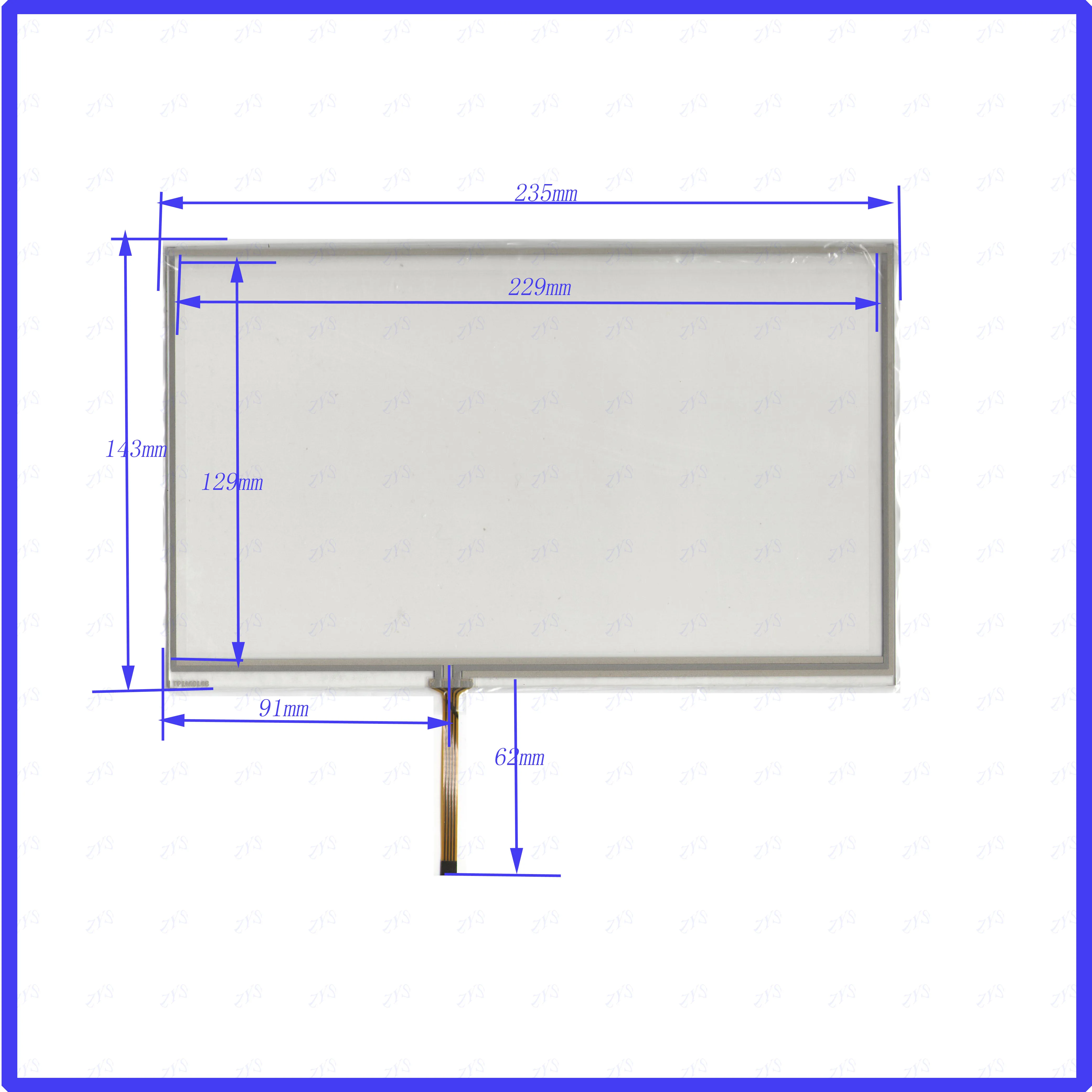 

ZhiYuSun TP1M0148 235mm*143mm 10.1inch 4-wire resistive touch panel for Car DVD, 235*143 GPS Navigator screen glass