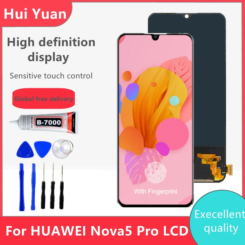 

AMOLED 6.39'' LCD For Huawei Nova 5 LCD Display Touch Screen Digitizer SEA-AL00 Assembly For Nova 5 pro LCD Display SEA-AL10