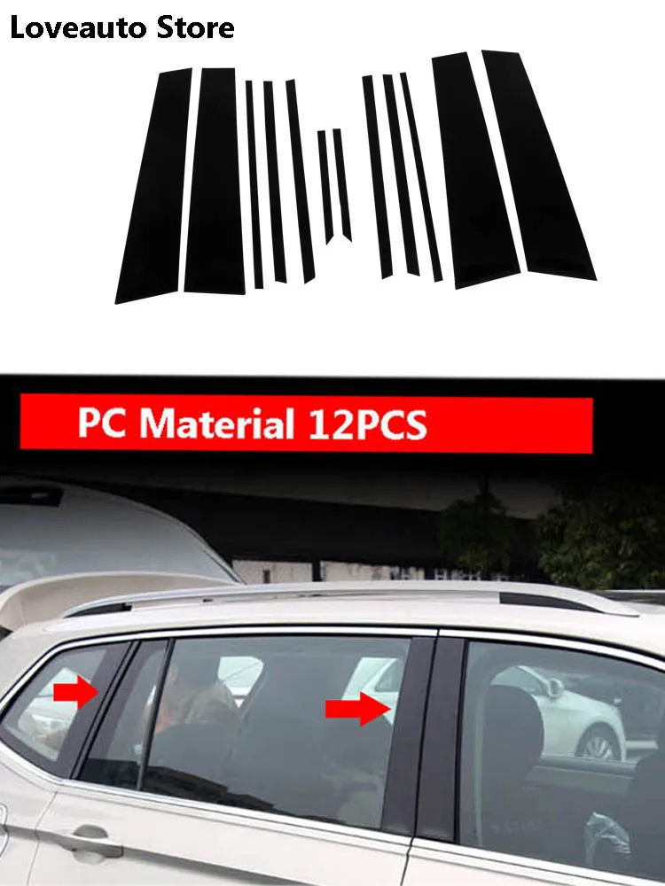 

Car Body Middle Column Side Cover Frame Trim Sticker Exterior Accessories for Volkswagen VW Tiguan MK2 2020 2021 2019 2018 2017