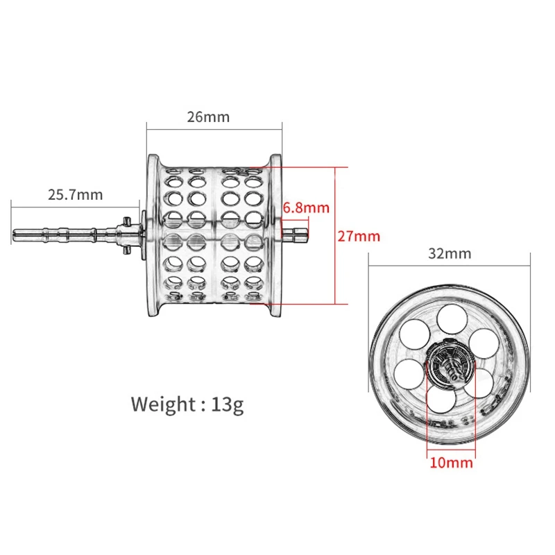 Fishing Reel Spool Lightweight Micro-Type Aluminium Alloy Wheel Cup DIY Accessory Suit For DAIWA PR100