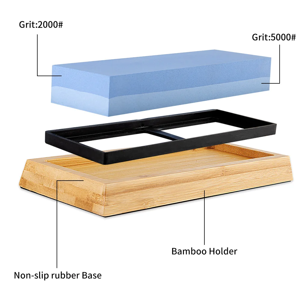 XITUO Kitchen Knife Sharpener Whetstone Quick Sharpening Stones Water Grinding Stone 2-IN-1 2000 5000 10000 grit Accessories